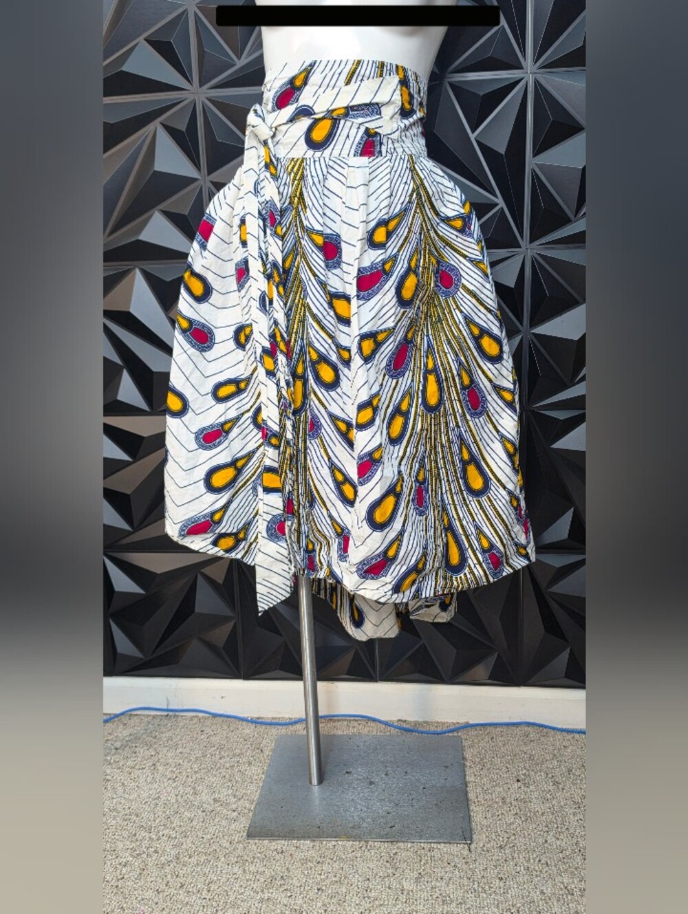 Ankara Skirt with Yellow & Pink Accents